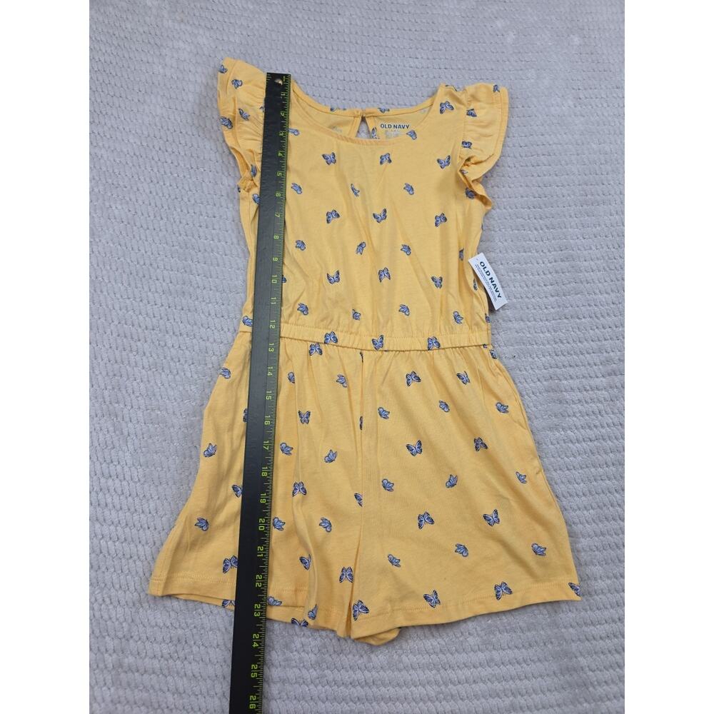 Old Navy Romper Girls Small 6/7 Yellow Blue Butterflies New - Picture 2 of 7